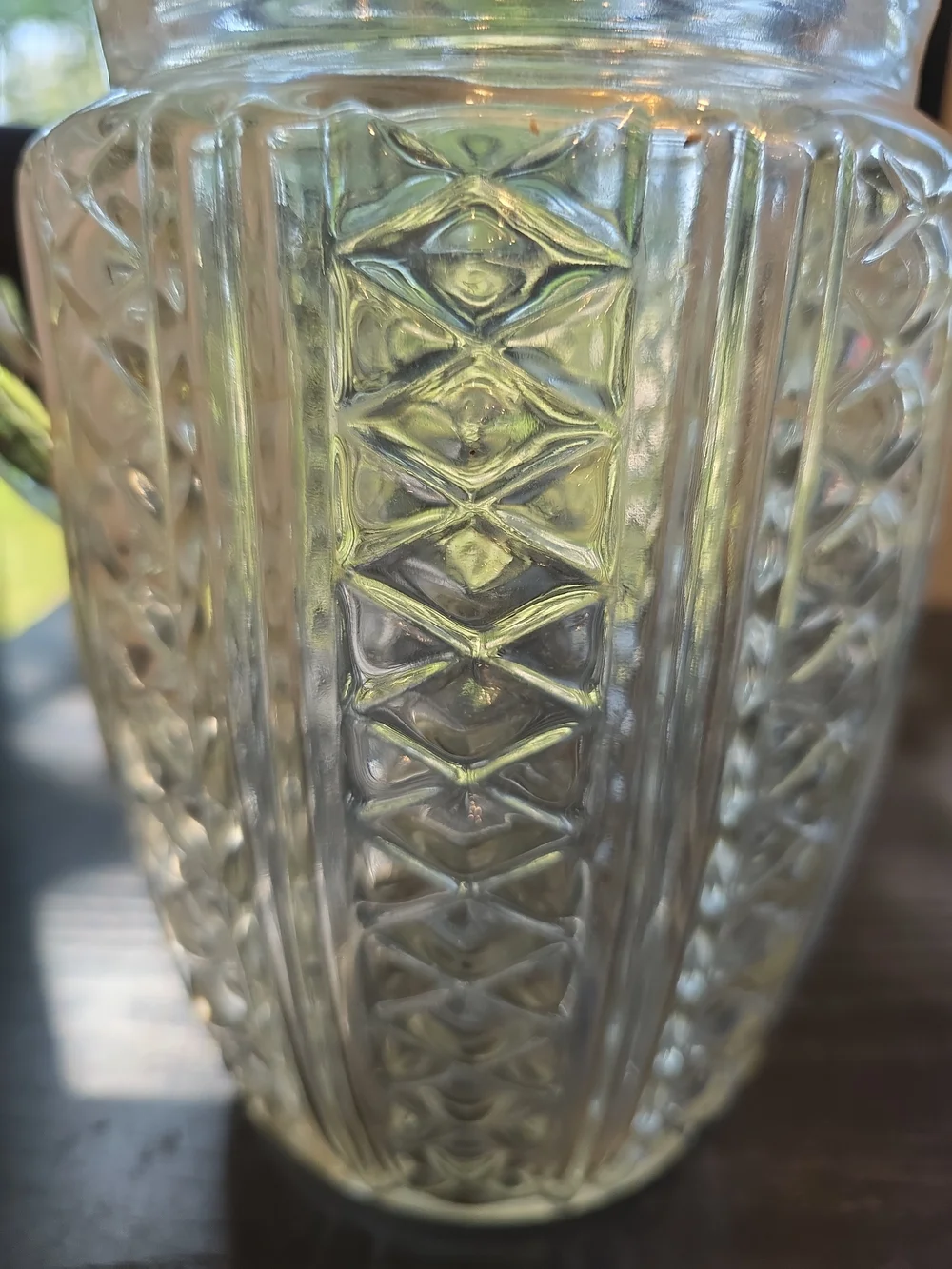 Anchor Hocking Clear Textured Glass Pitcher